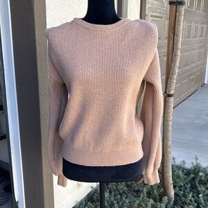 Forever 21 Tan Crew Neck Sweater with Relaxed Fit and Soft Texture